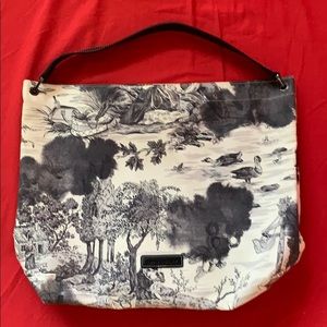 Longchamp Black and White Hobo Bag